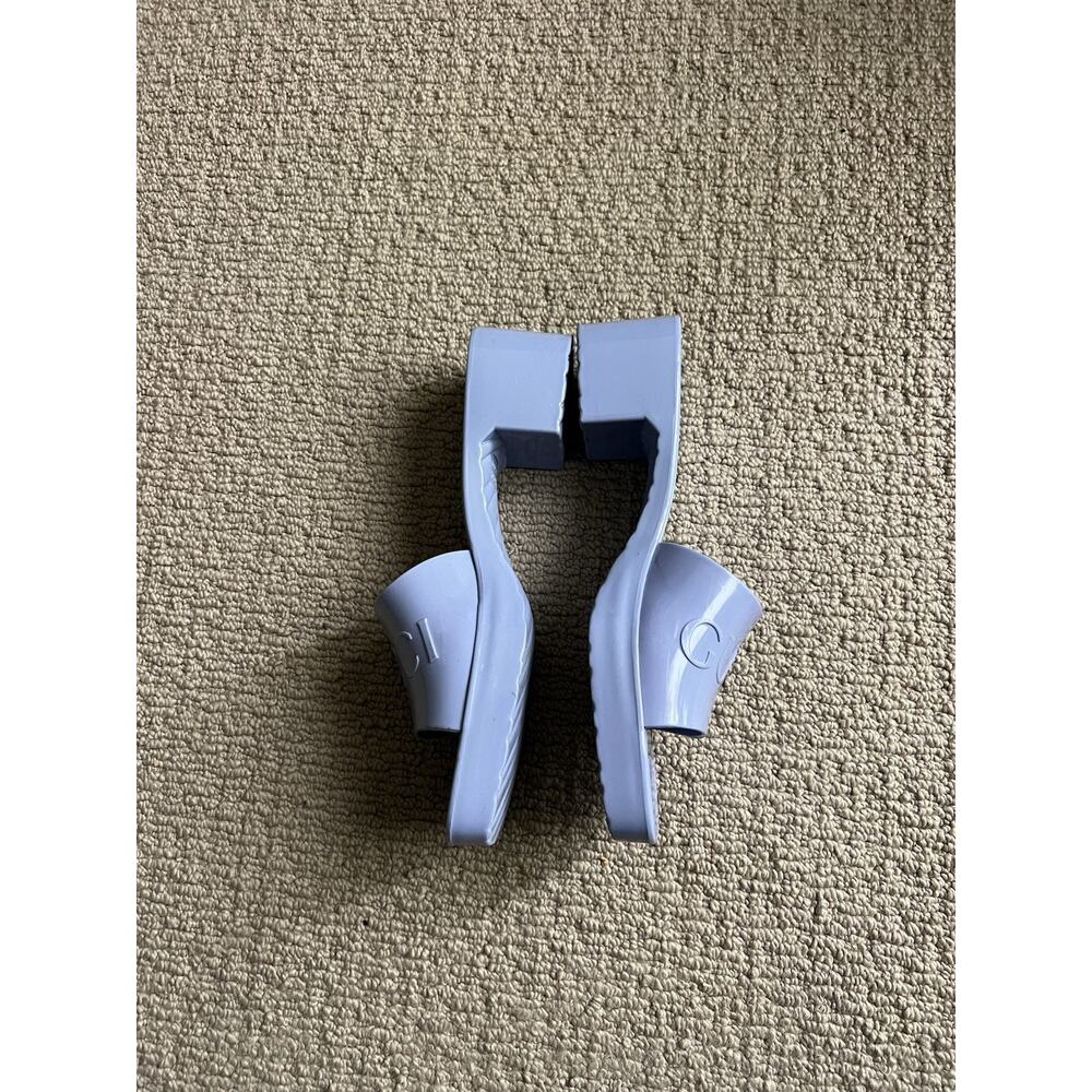 GUCCI Rubber Light Blue Platform Heels Womens EU 41 USA 11 Slip On - Picture 6 of 14